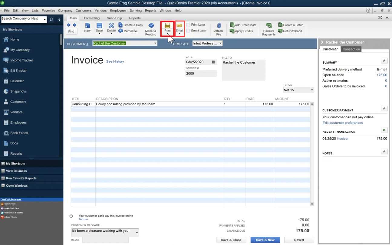 quickbooks invoice excel template