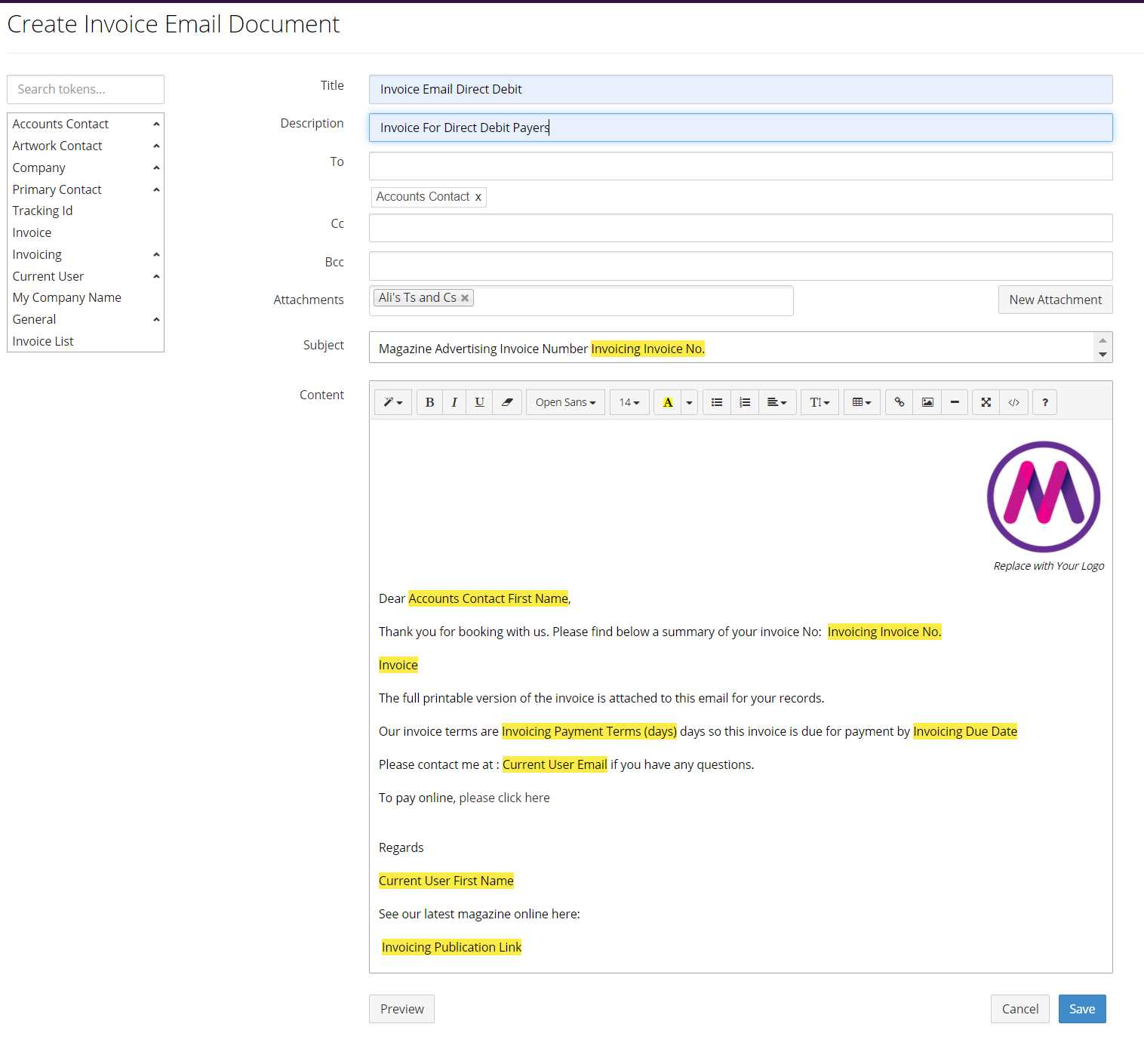 quickbooks multiple invoice templates