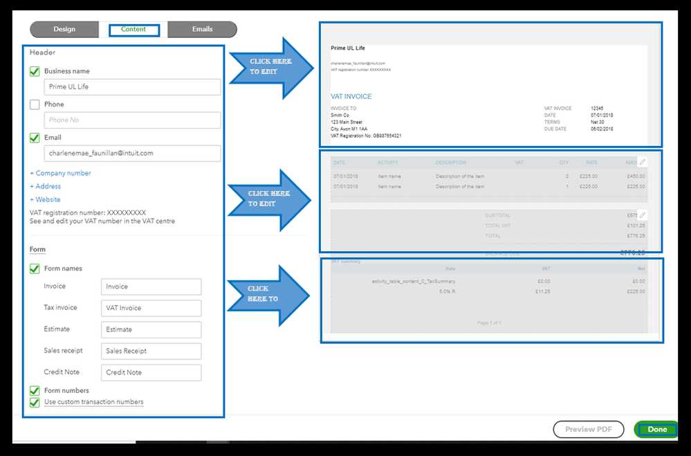 quickbooks online invoice templates