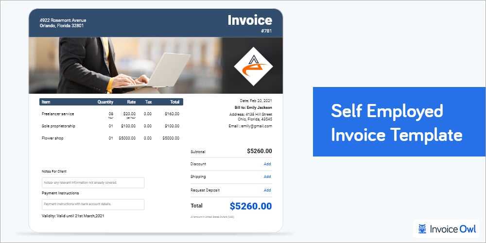 quickbooks self employed invoice template