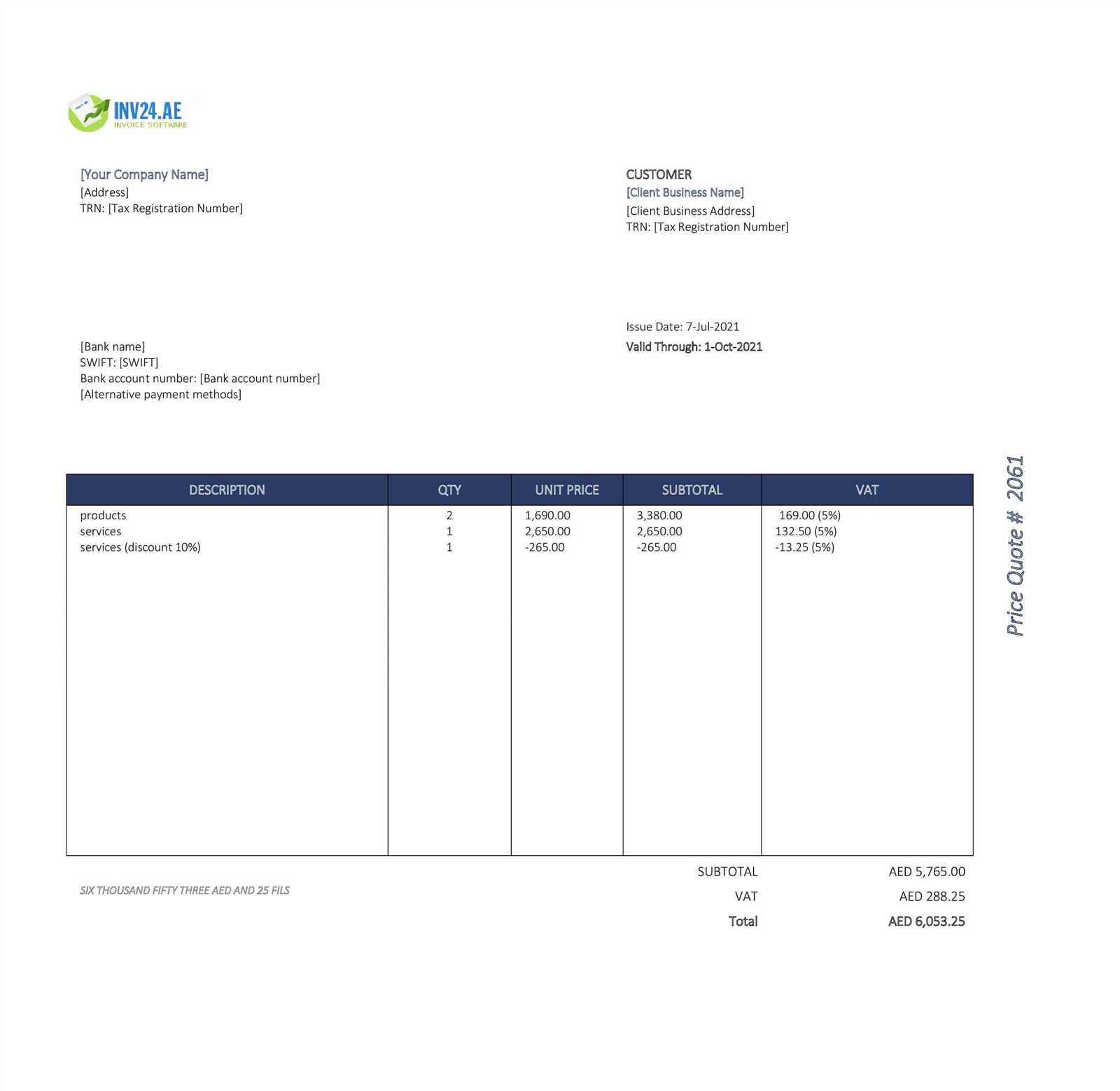 quotation invoice template free