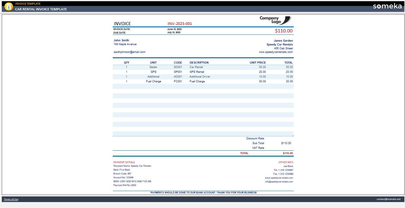 real estate rental invoice template