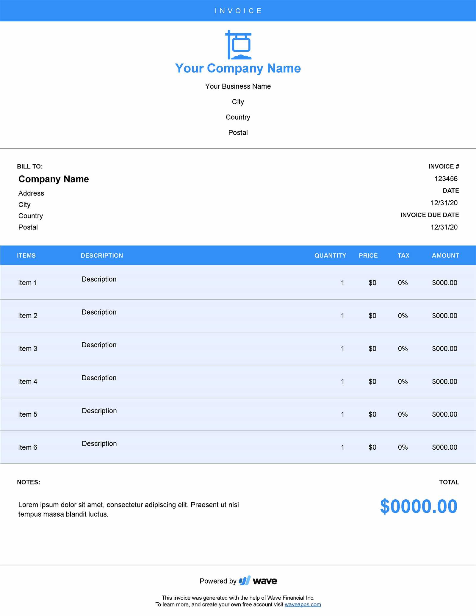 real estate tax invoice template