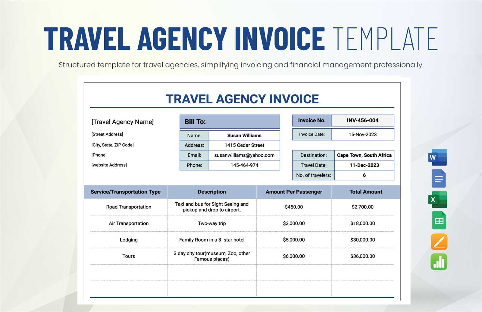 recruitment agency invoice template free