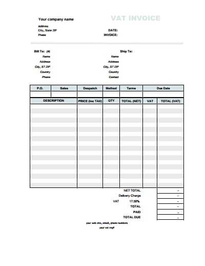 refund invoice template