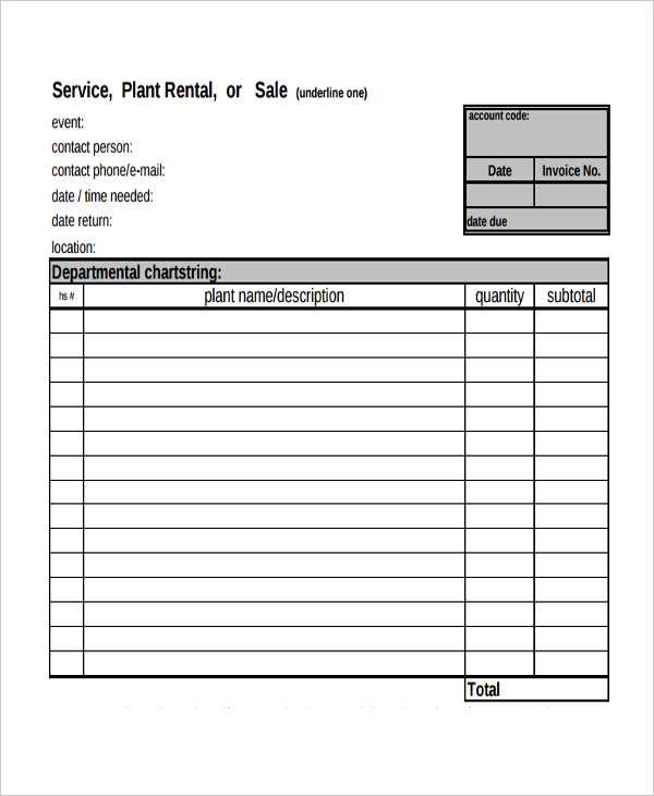 rental invoice template