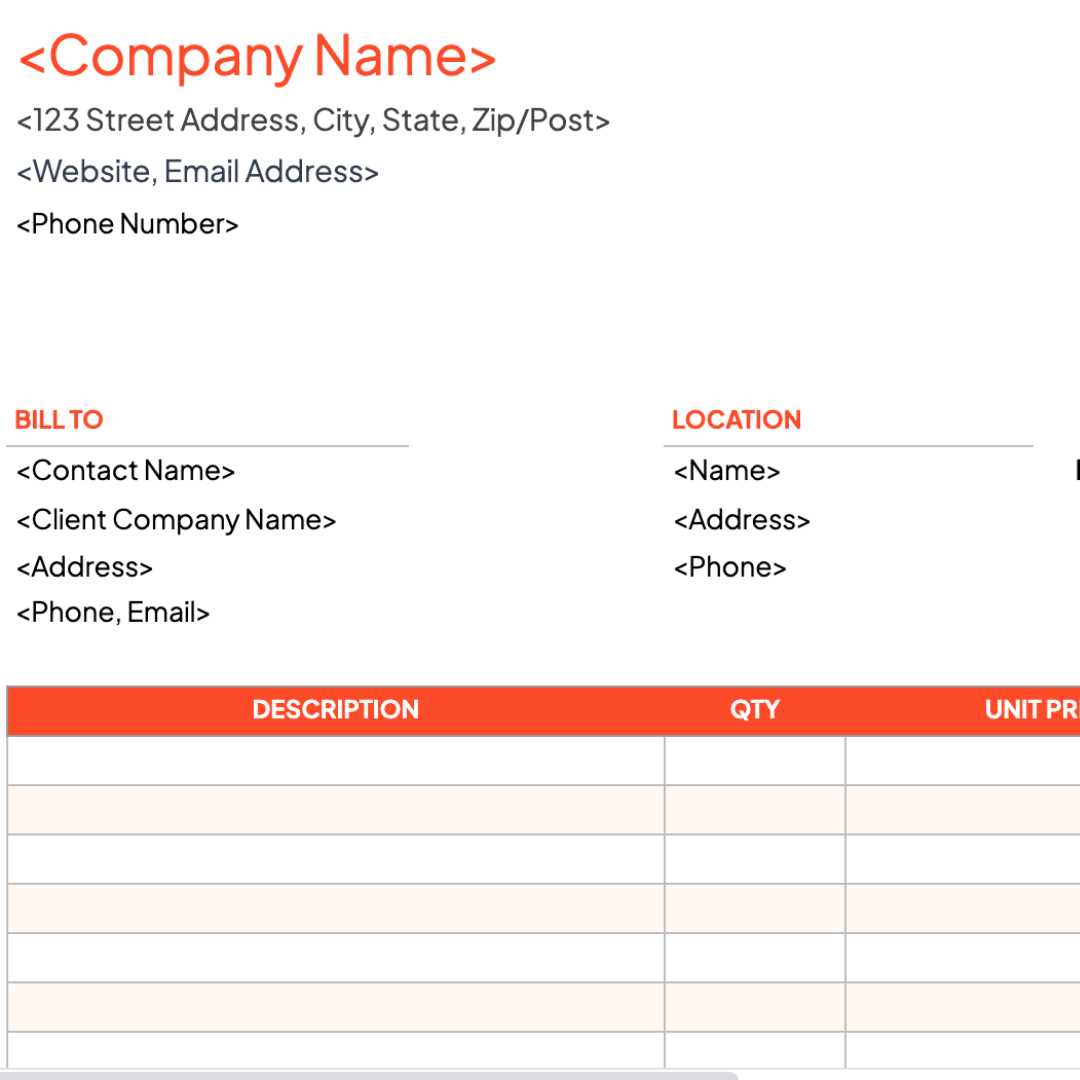 rental invoice template