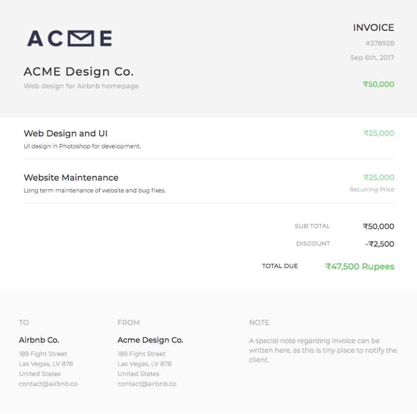 responsive invoice template html