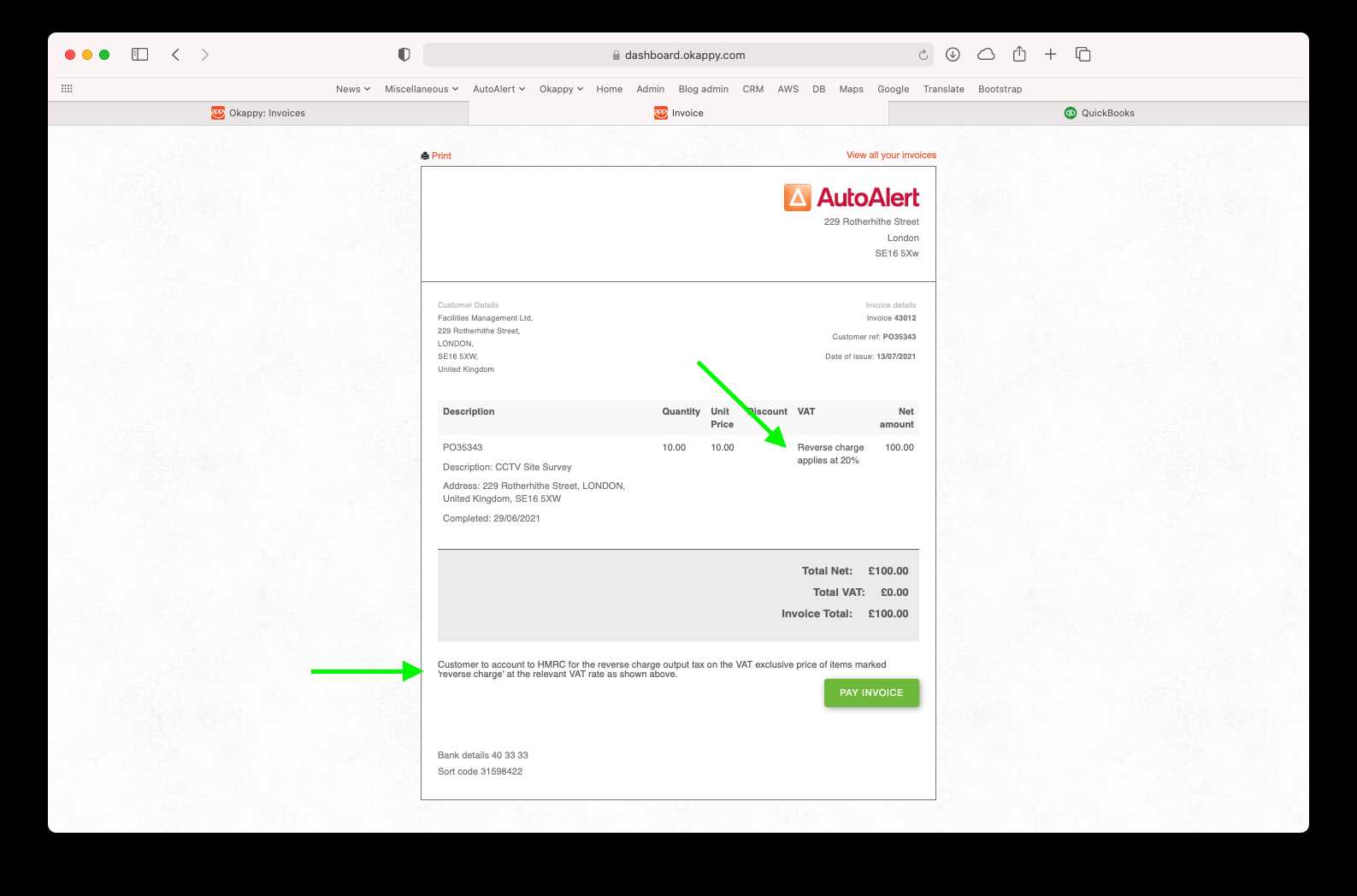 reverse charge invoice template