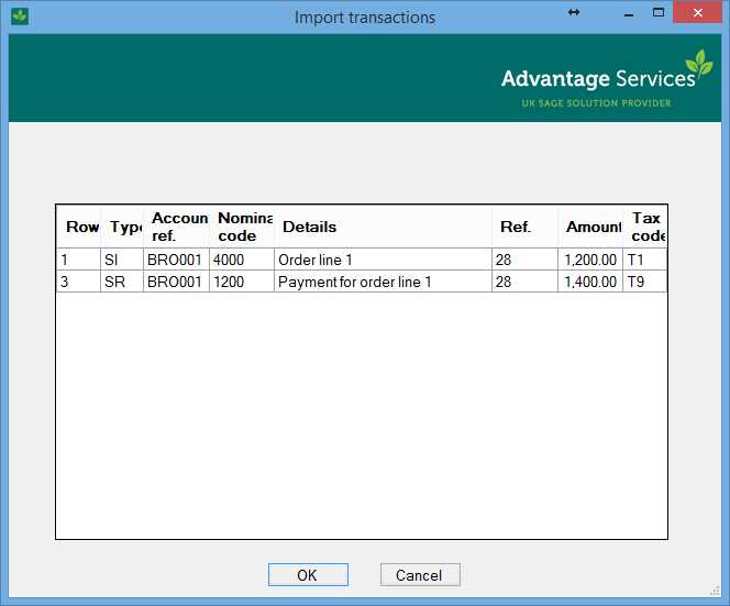 sage 50 sales invoice import template