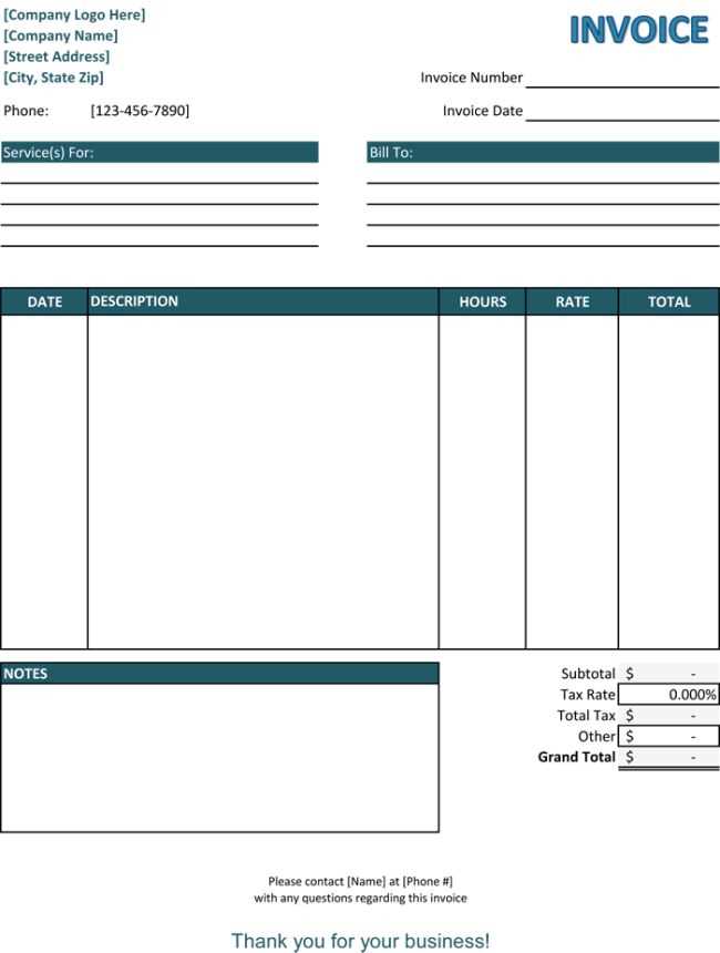 sage invoice template word