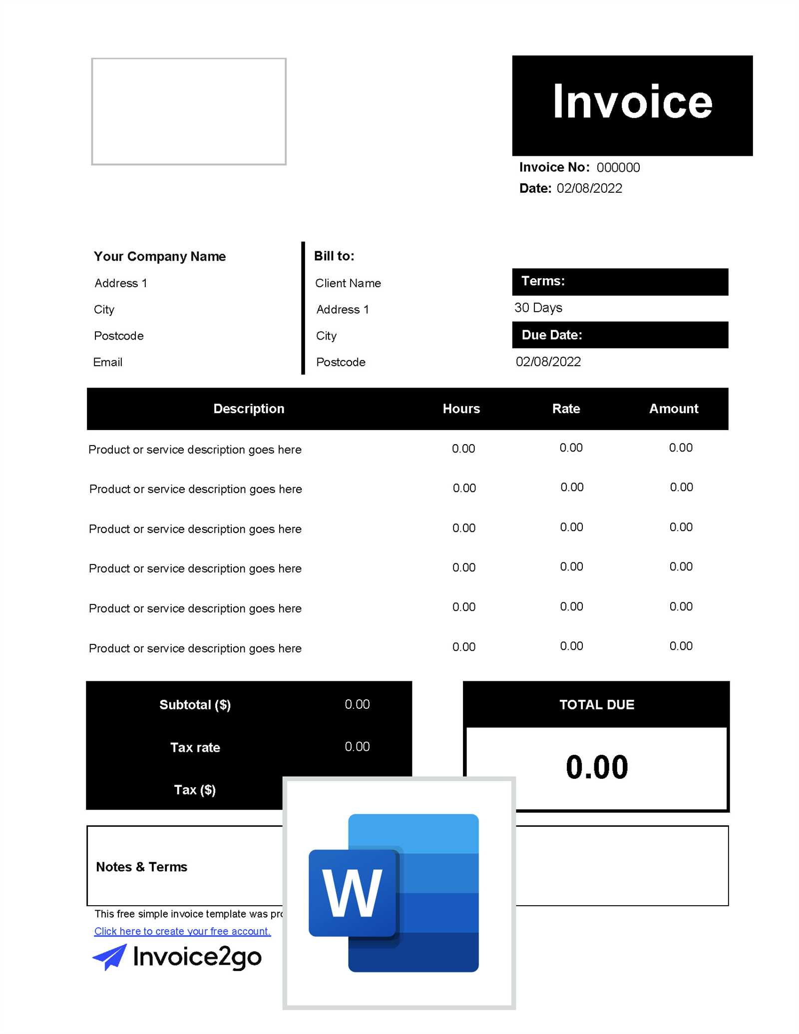 salary invoice template word