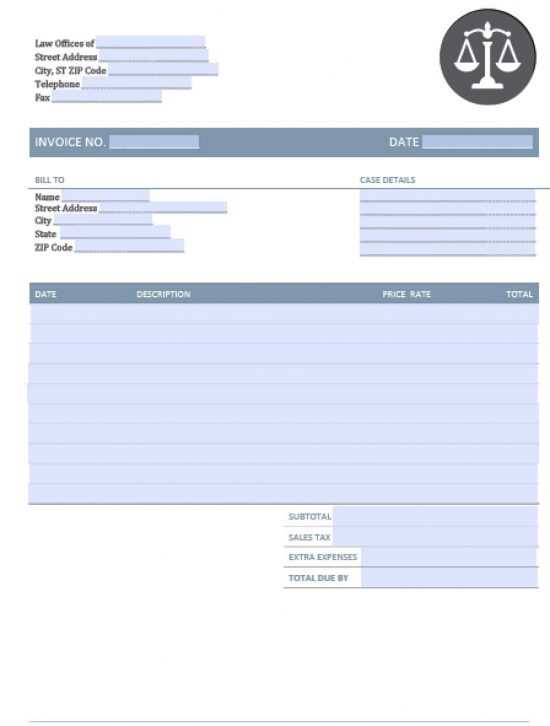 sample attorney invoice template