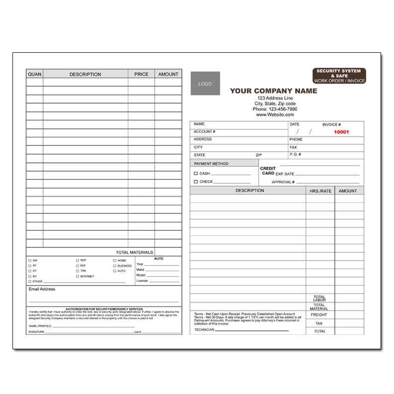 security guard invoice template