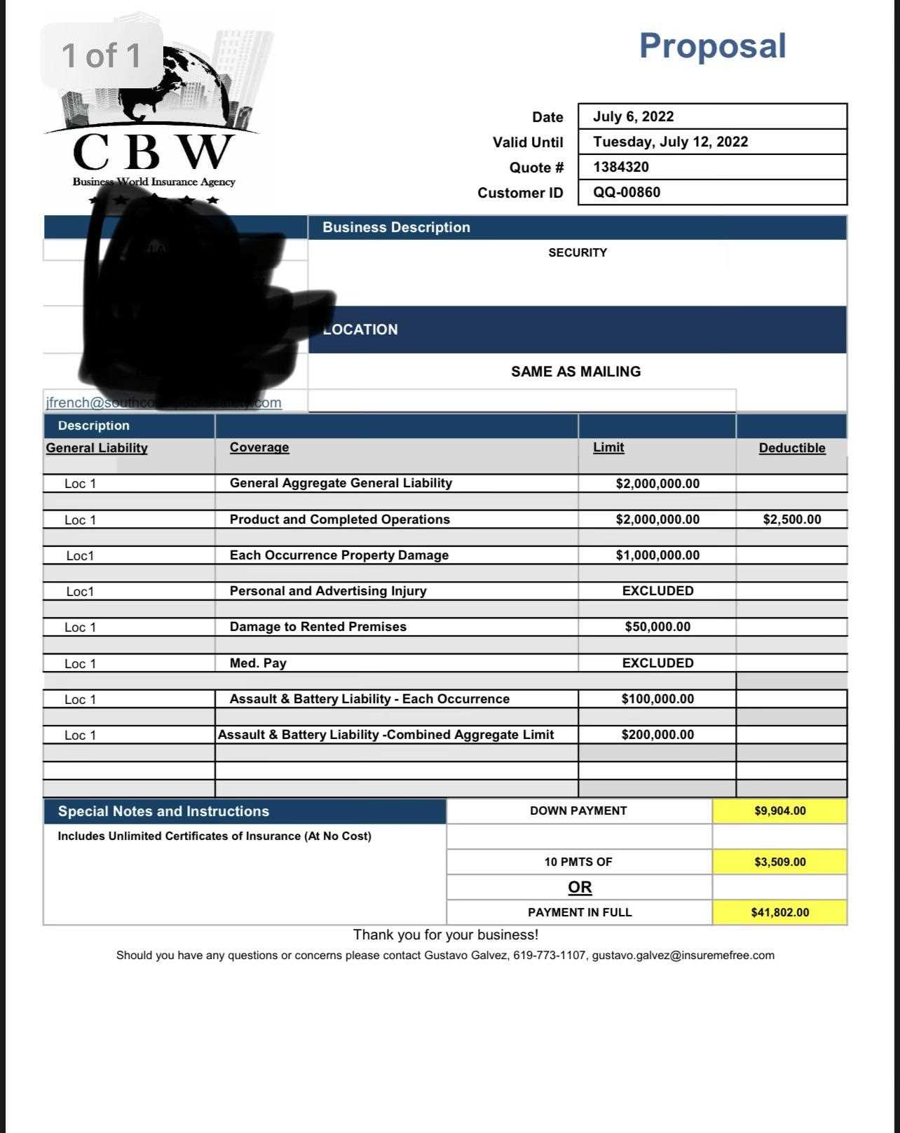 security guard invoice template