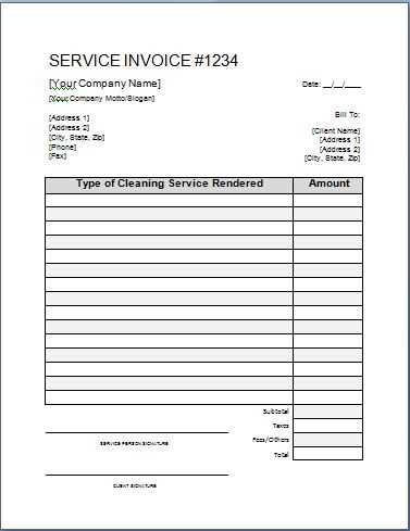 self employed cleaner invoice template free