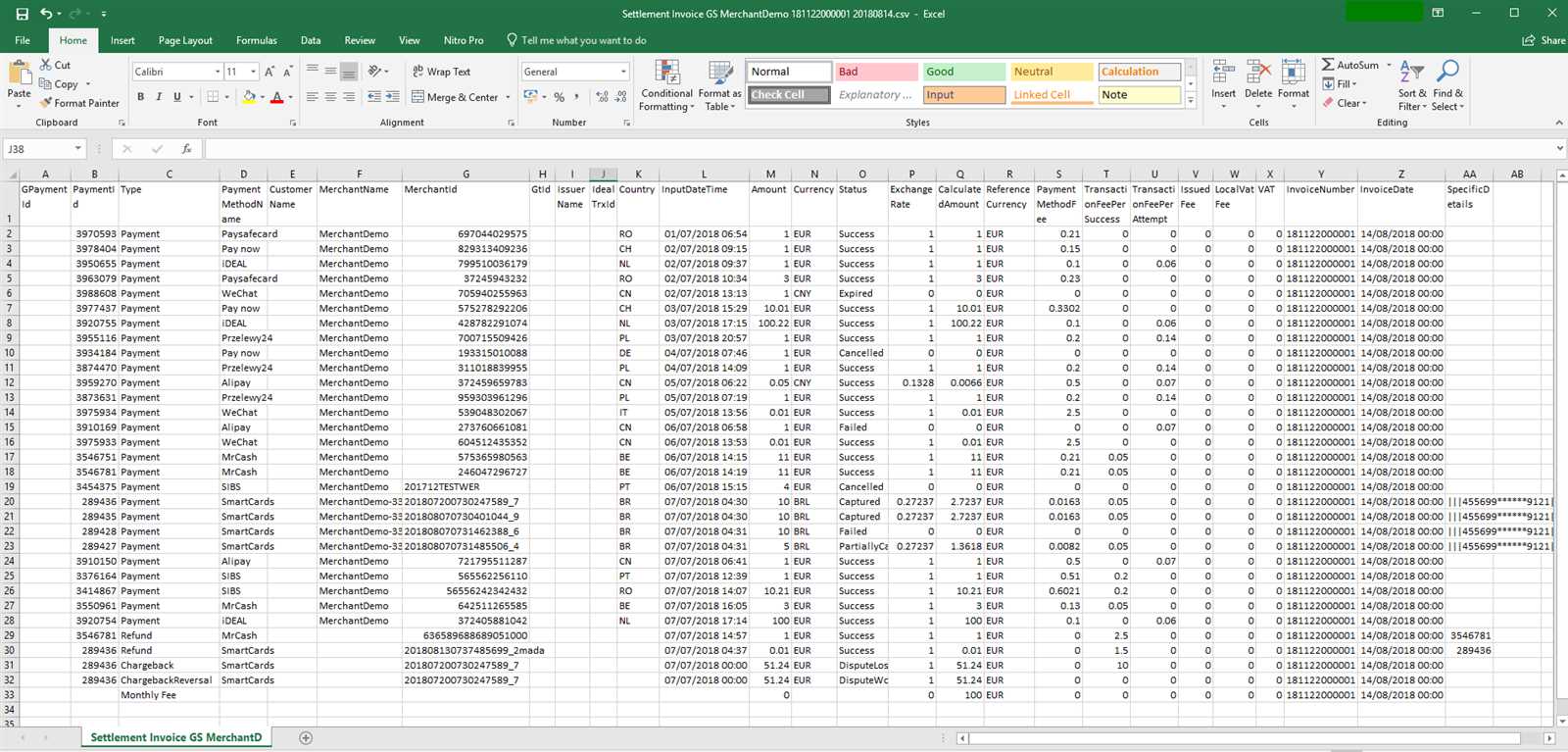 settlement invoice template