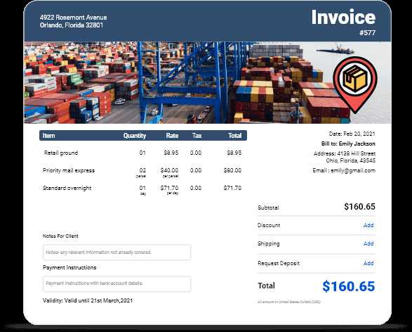 shipping invoice template excel