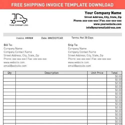 shipping invoice template excel