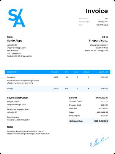 shirt invoice template