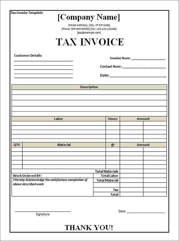 simple excel invoice template