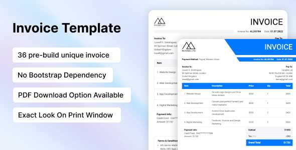 simple html invoice template free