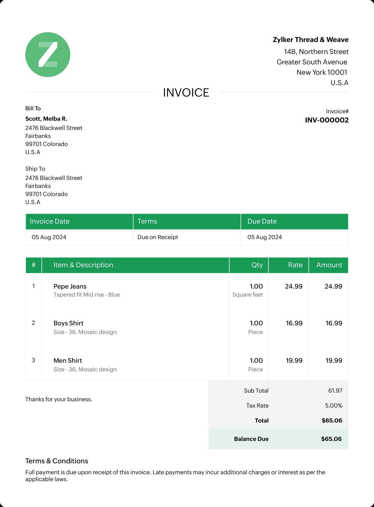 simple sales invoice template word