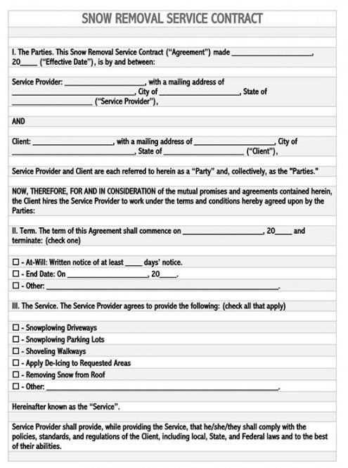 snow removal invoice template excel