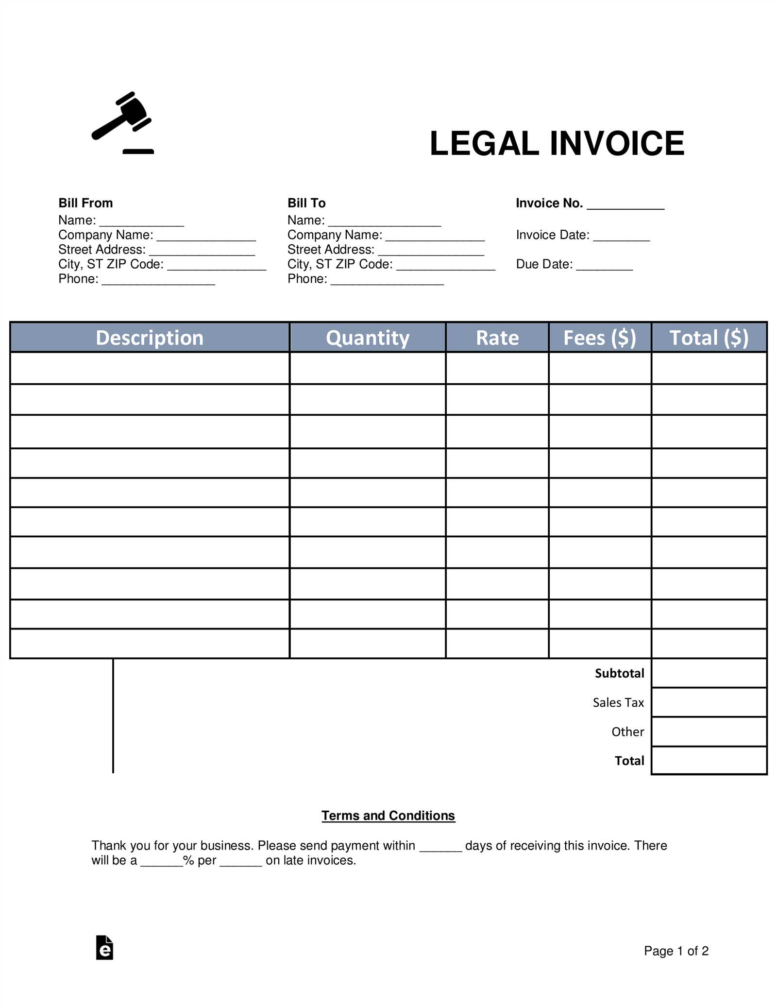 solicitor invoice template