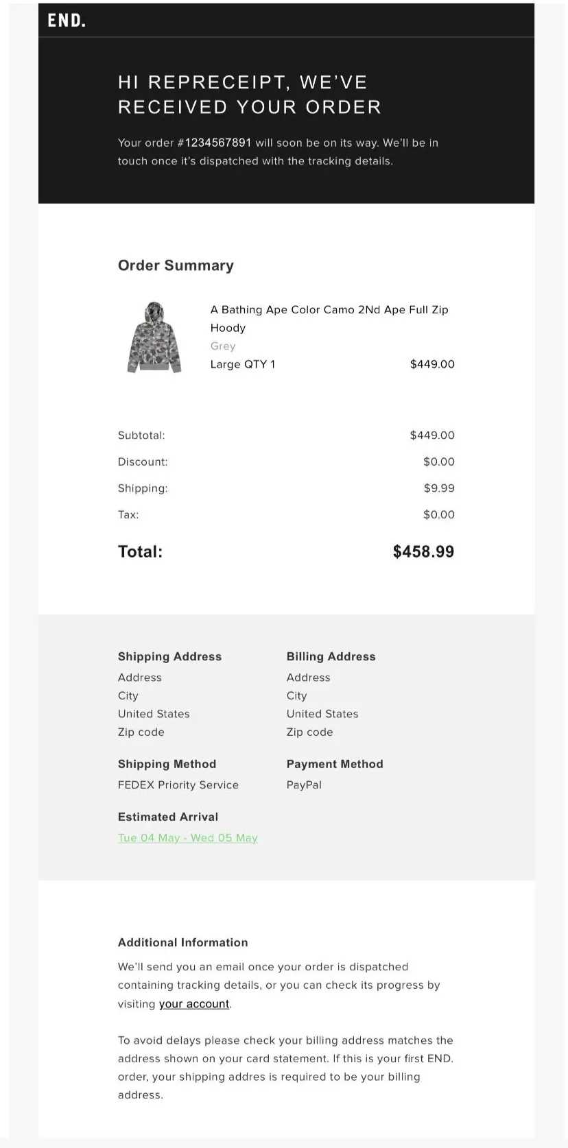 stockx invoice template
