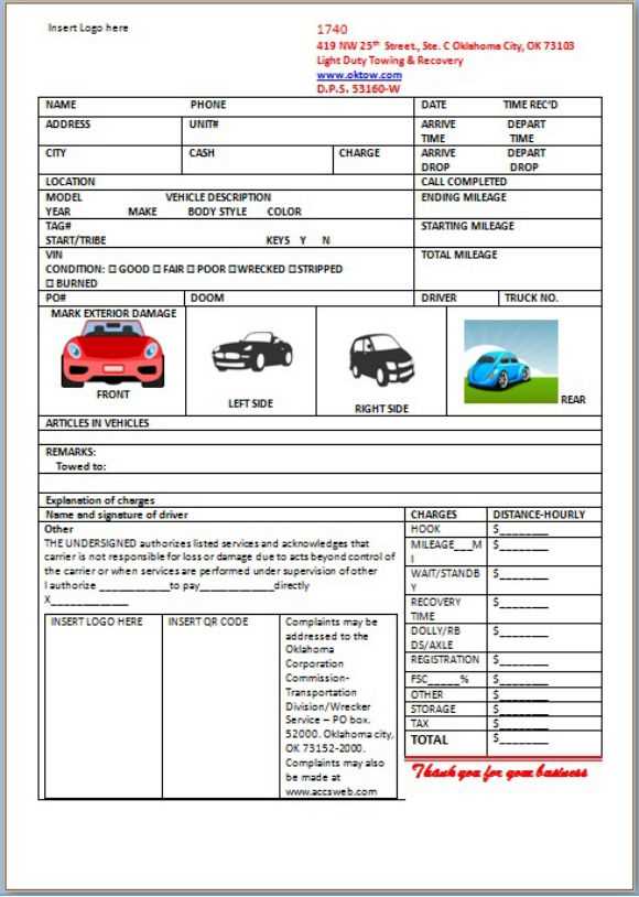 storage invoice template