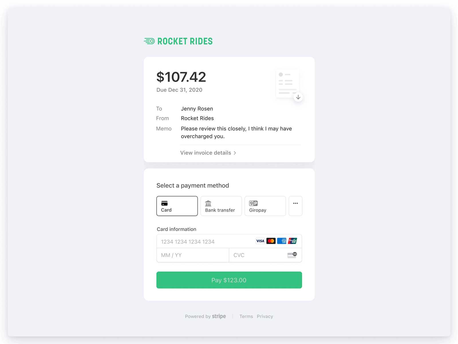 stripe invoice templates