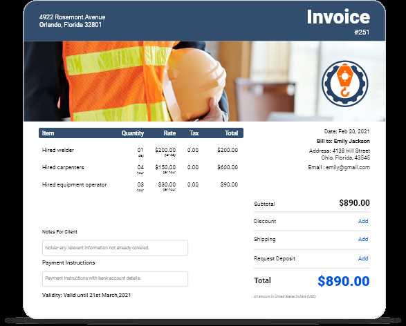 subcontractor invoice template