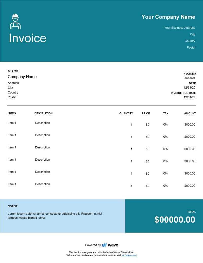 subcontractor invoice template