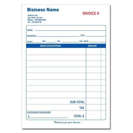 tailoring invoice template