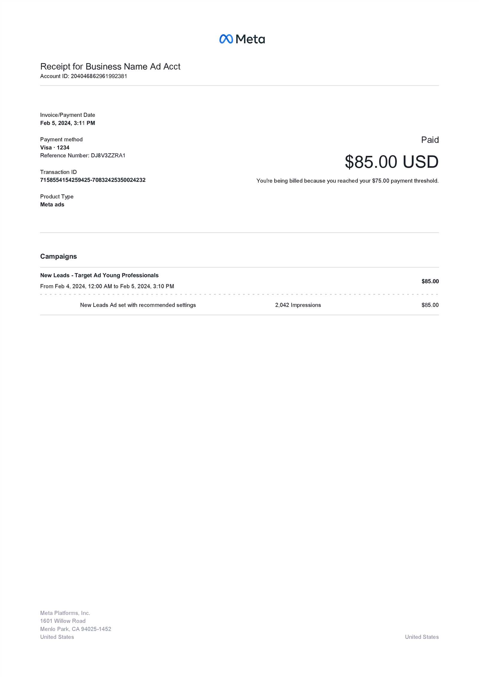 target invoice template