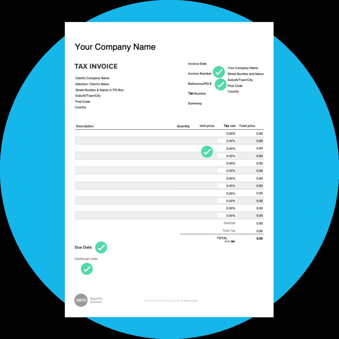 template for billing invoice