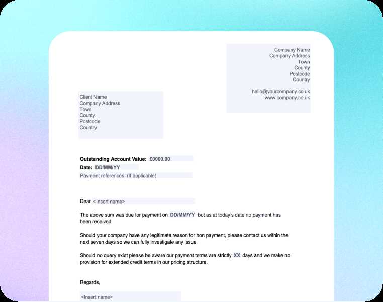 template for outstanding invoices