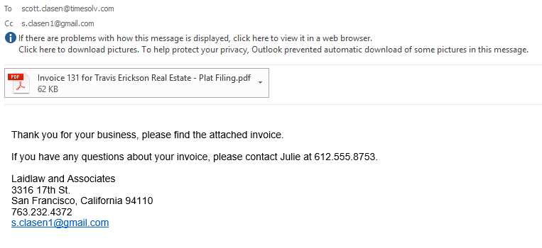 template invoice email