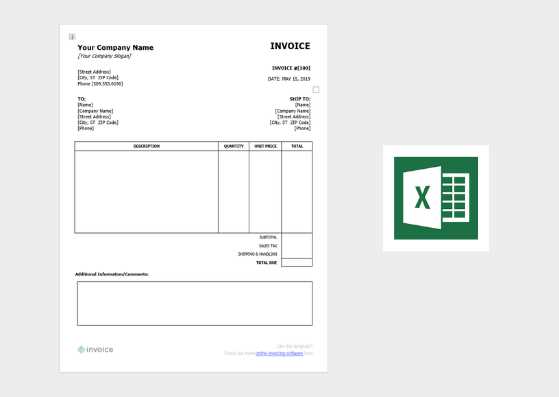 template invoice excel gratis