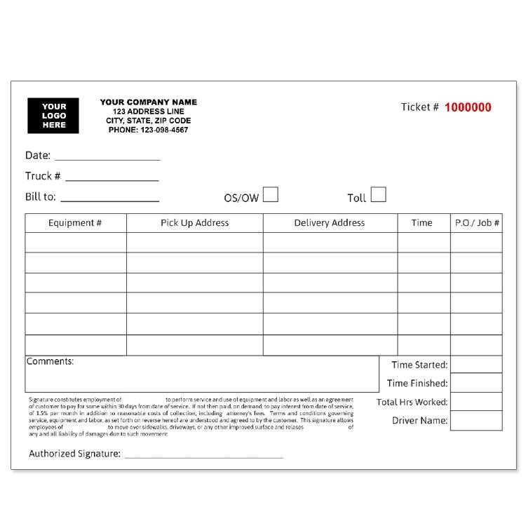 ticket invoice template