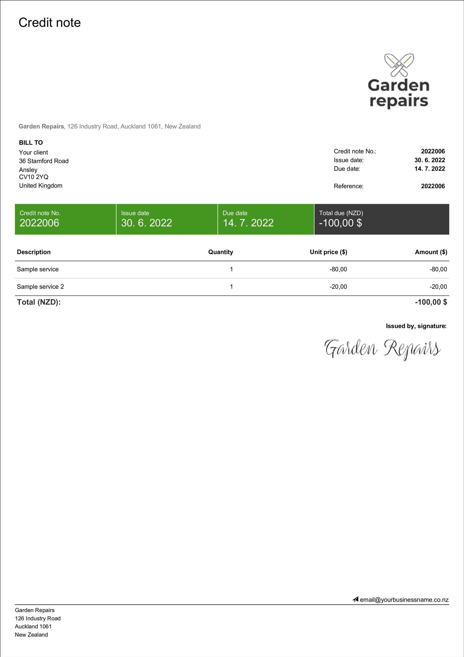 tide invoice template