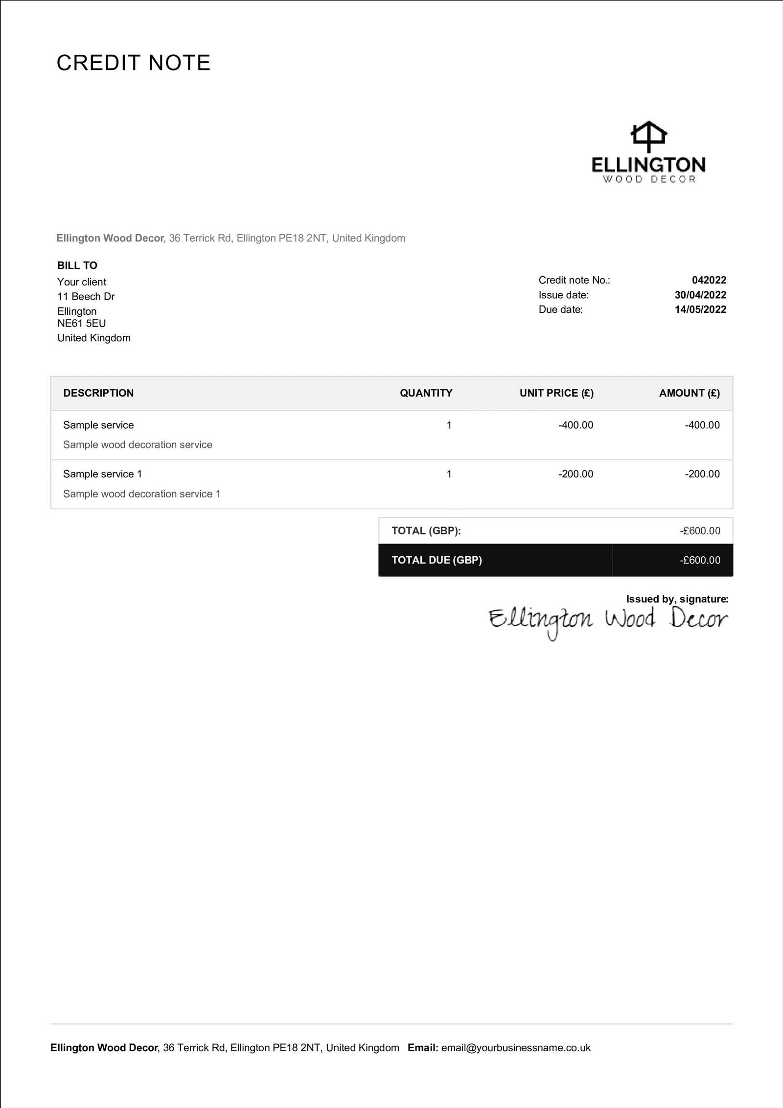 tide invoice template