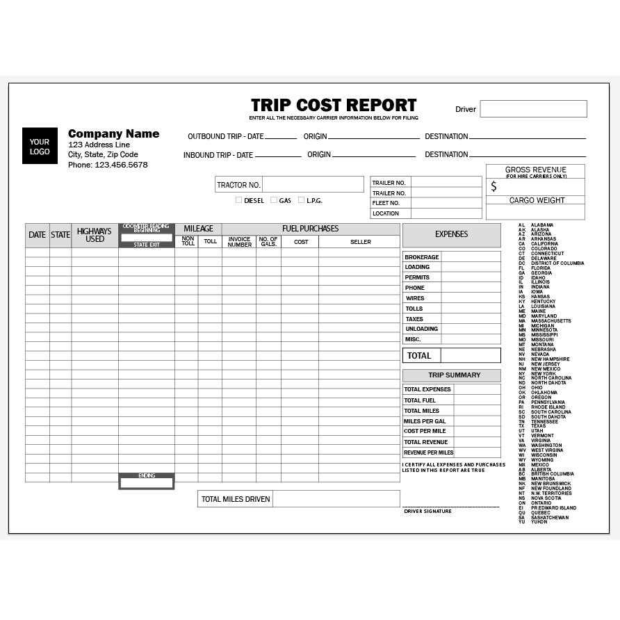 truck driver invoice template