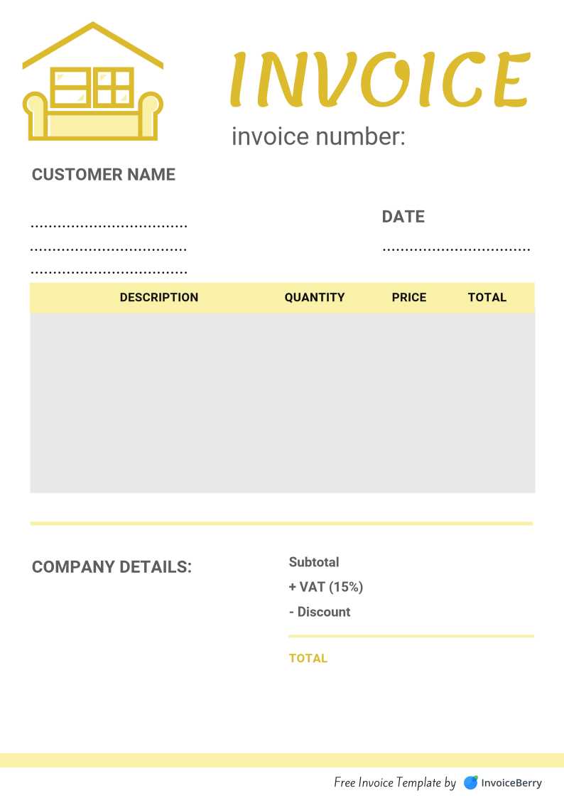 upholstery invoice template