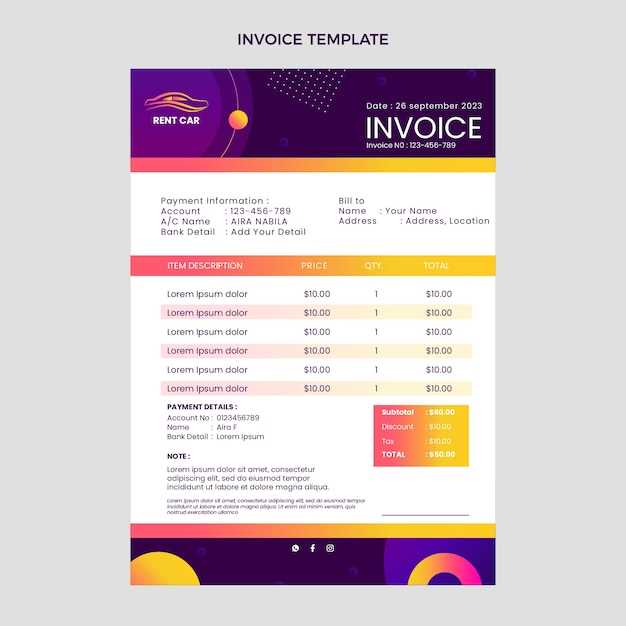 used car invoice template word