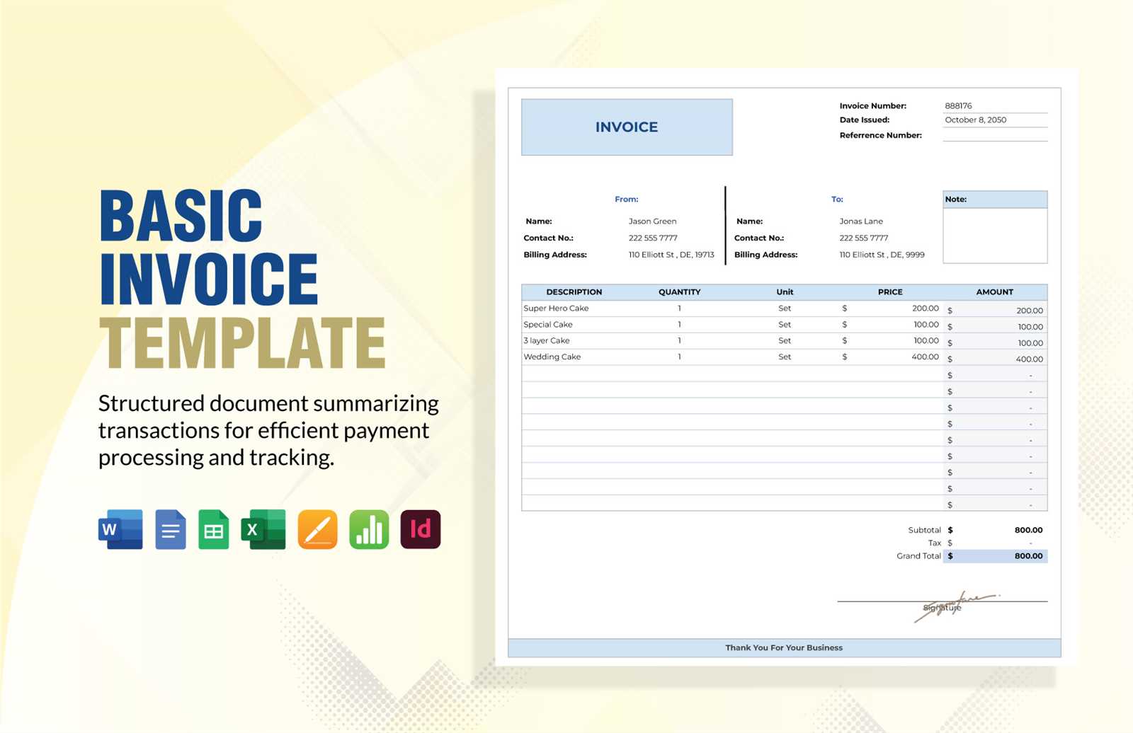 vendor invoice template