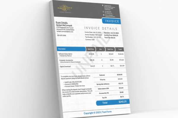 vertex invoice template