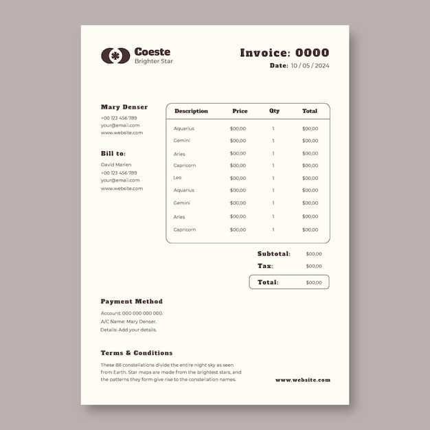 vintage invoice template