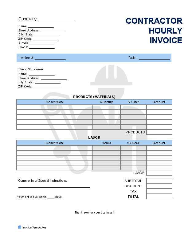 wages invoice template